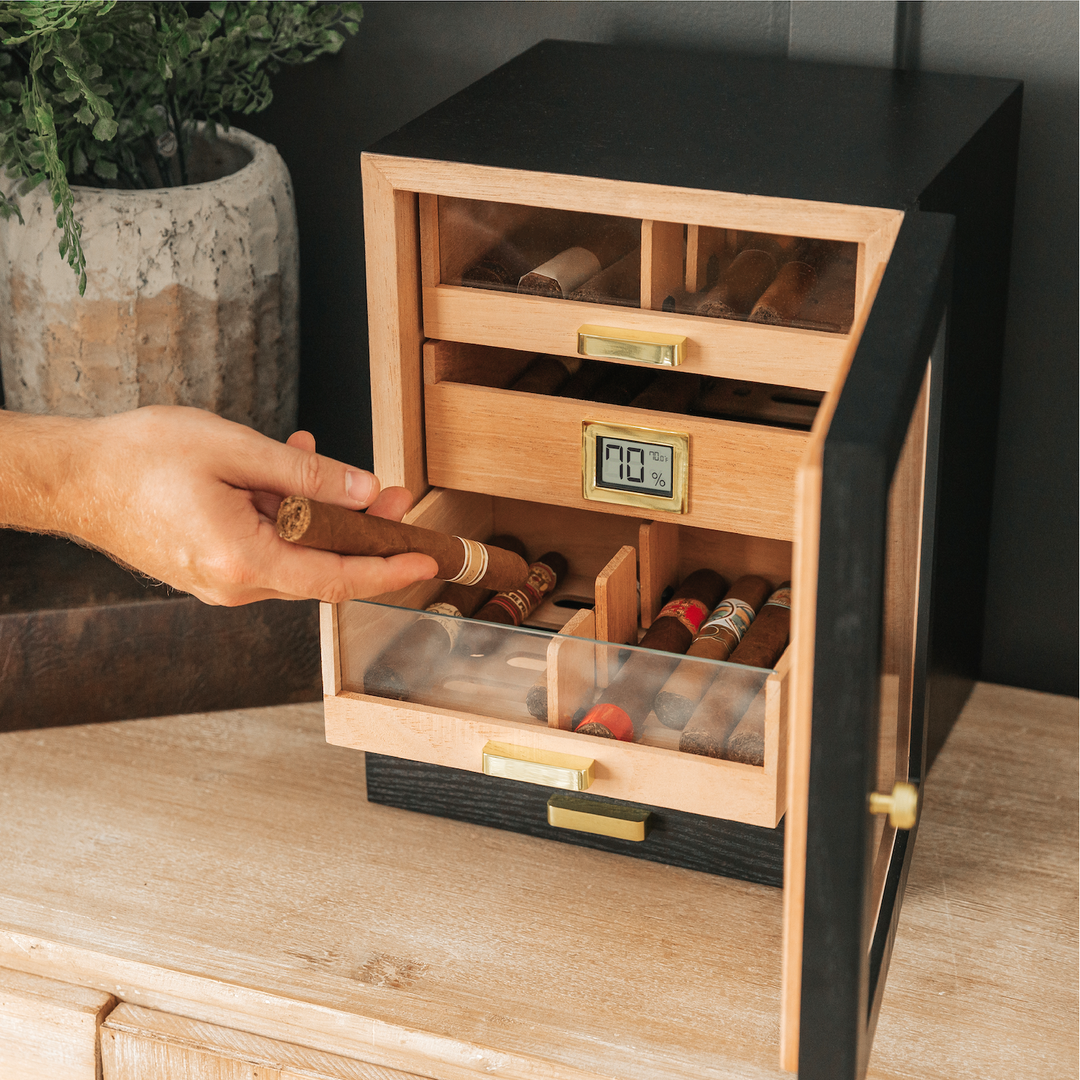 Luca Humidor Cabinet | Black Ash