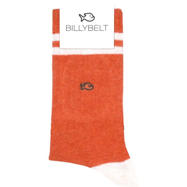 The Retro Orange Combed Cotton Socks