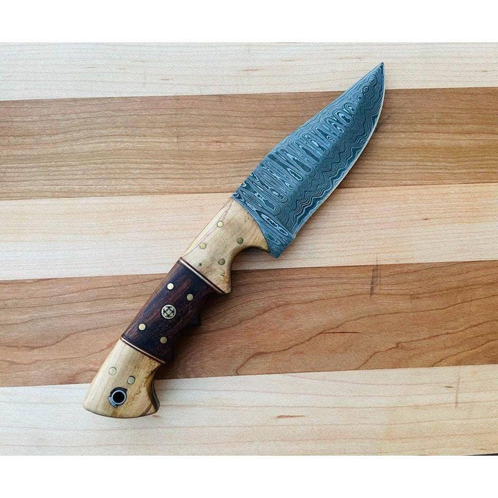 RusticLoom Damascus Utility Knife