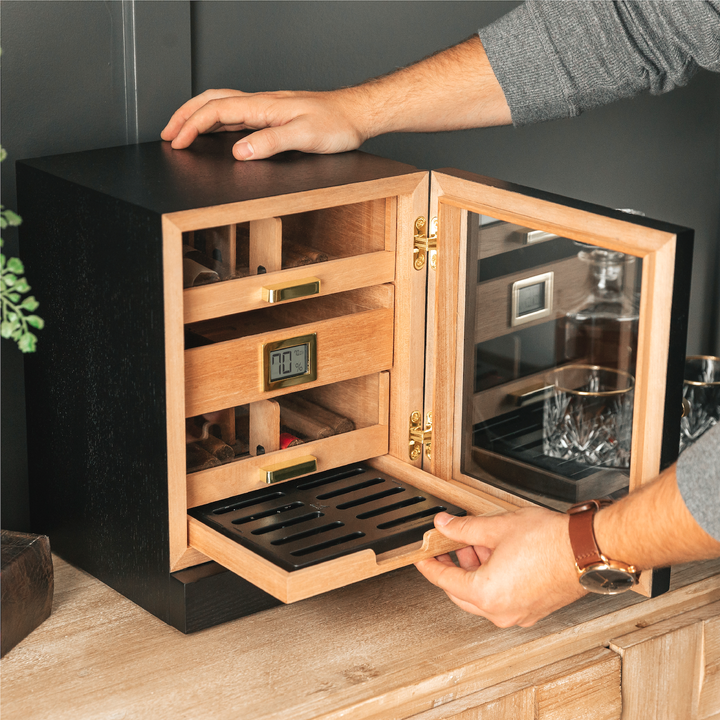 Luca Humidor Cabinet | Black Ash