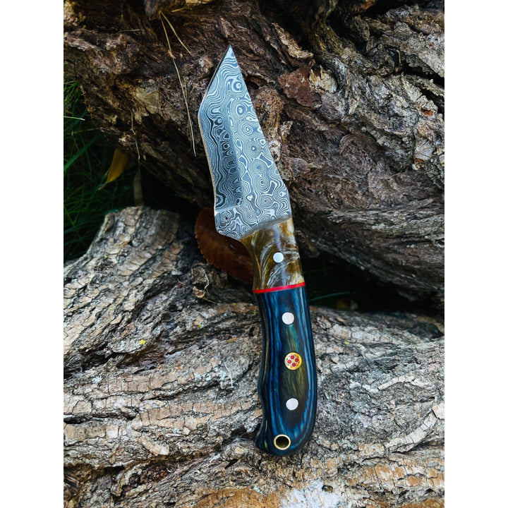 Damascus Steel EDC Style Tanto Hunting Knife