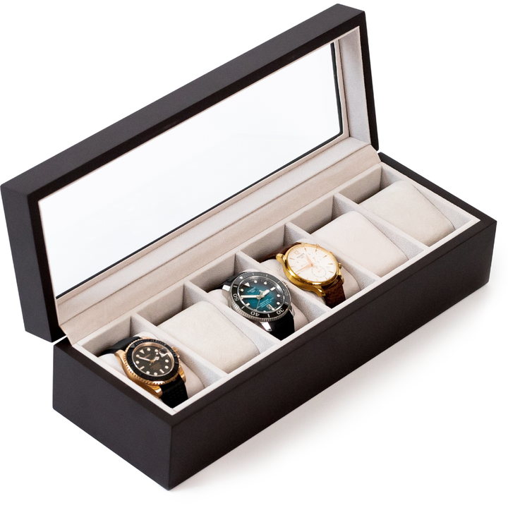 Wood 6 Slot Watch Box | Espresso Wood