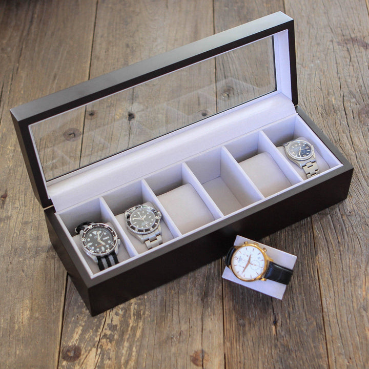 Wood 6 Slot Watch Box | Espresso Wood