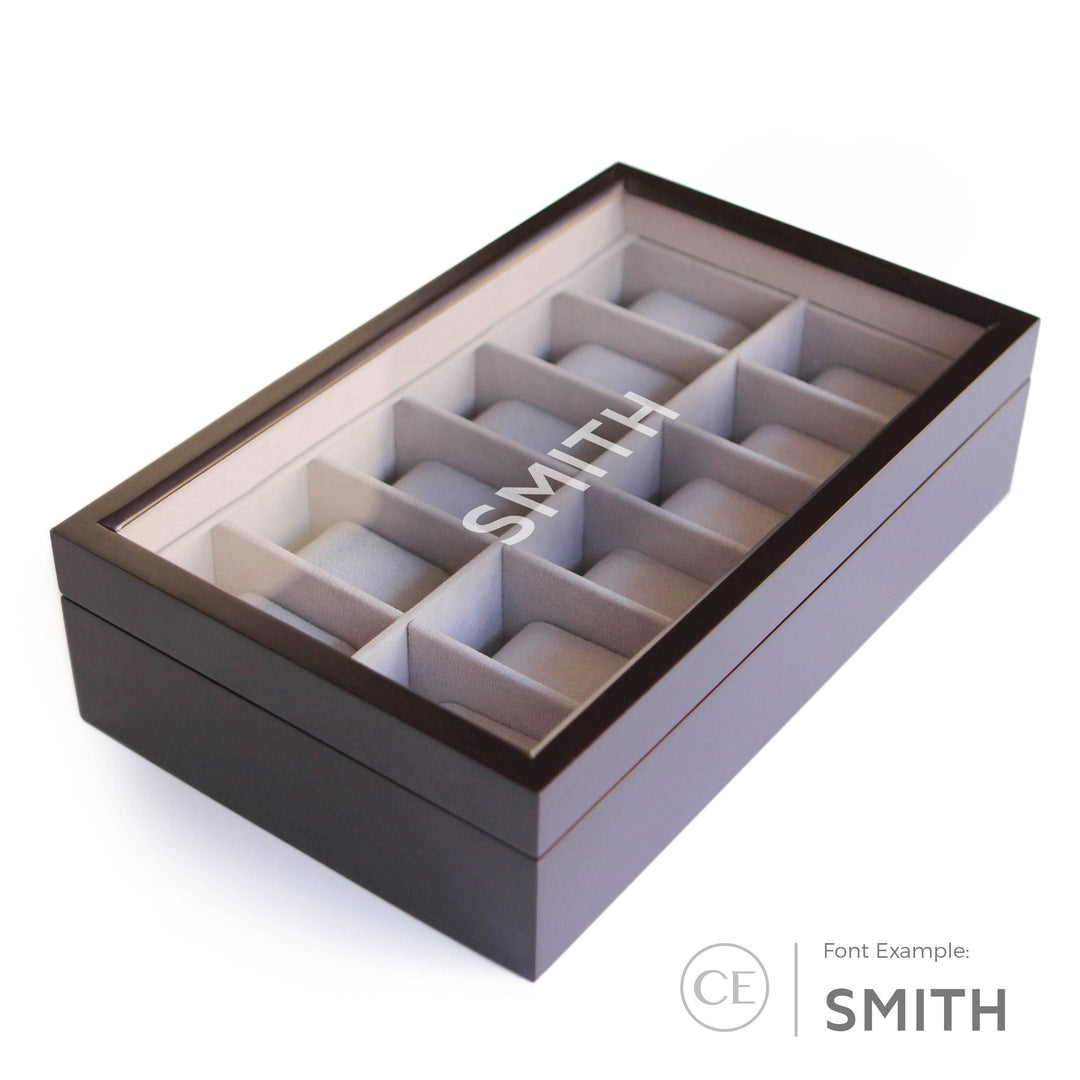 Wood 12 Slot Watch Box | Espresso Wood