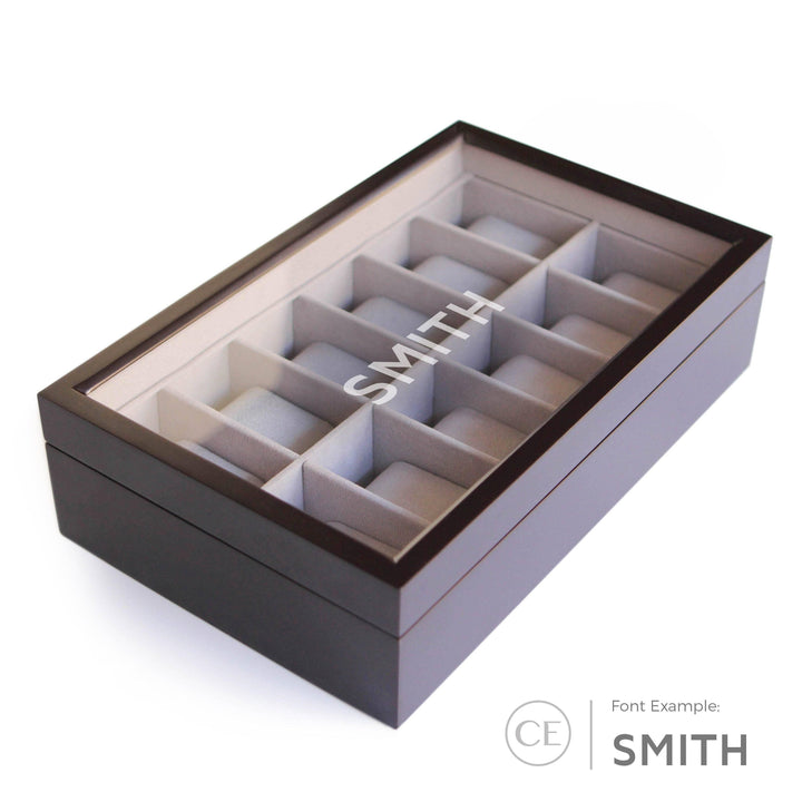 Wood 12 Slot Watch Box | Espresso Wood