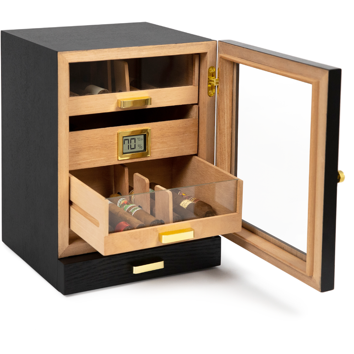 Luca Humidor Cabinet | Black Ash