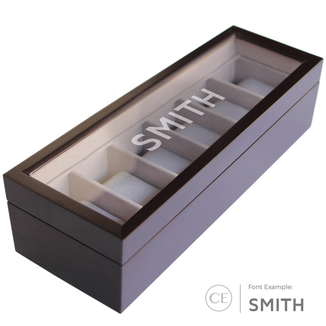 Wood 6 Slot Watch Box | Espresso Wood